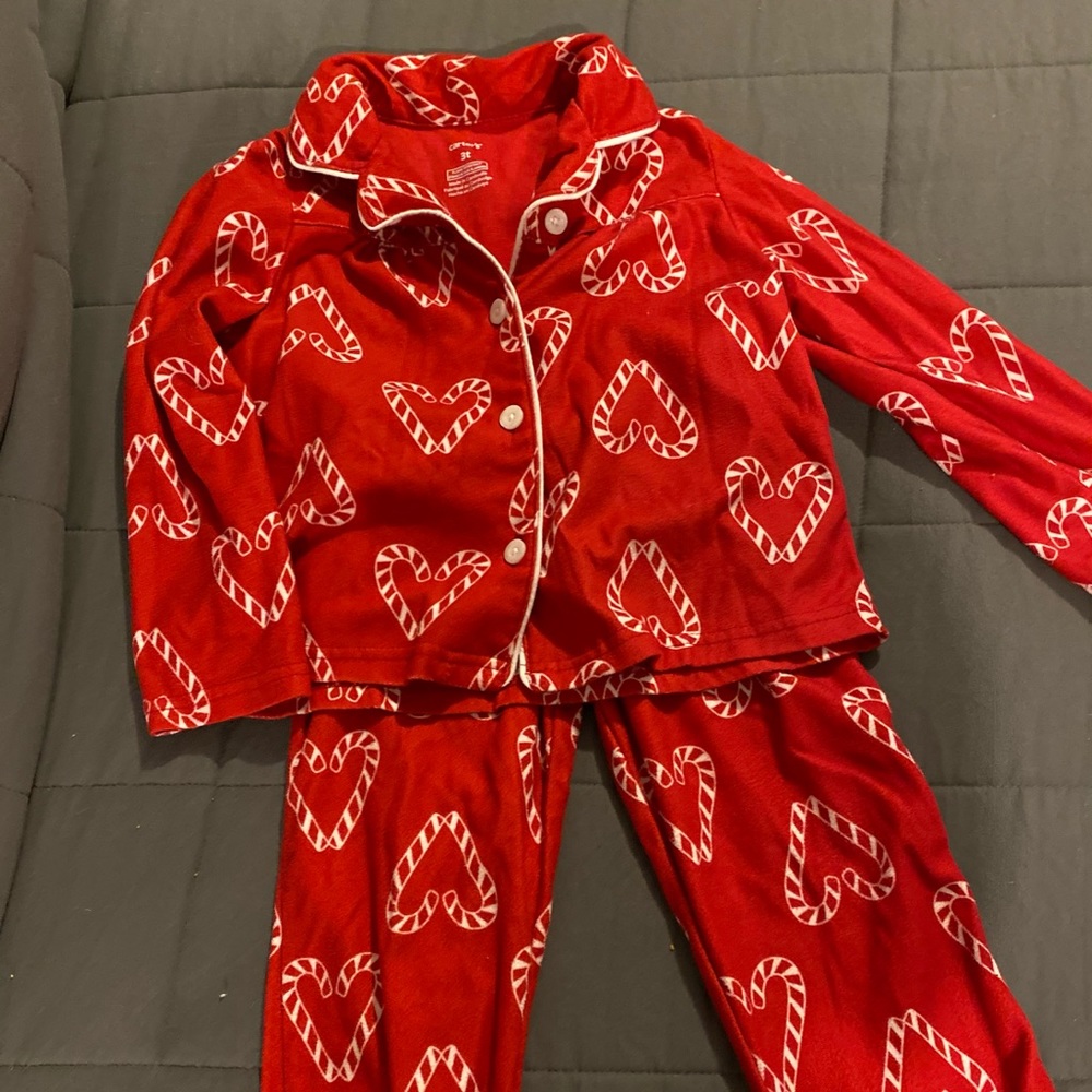 Kids candycane pajama set